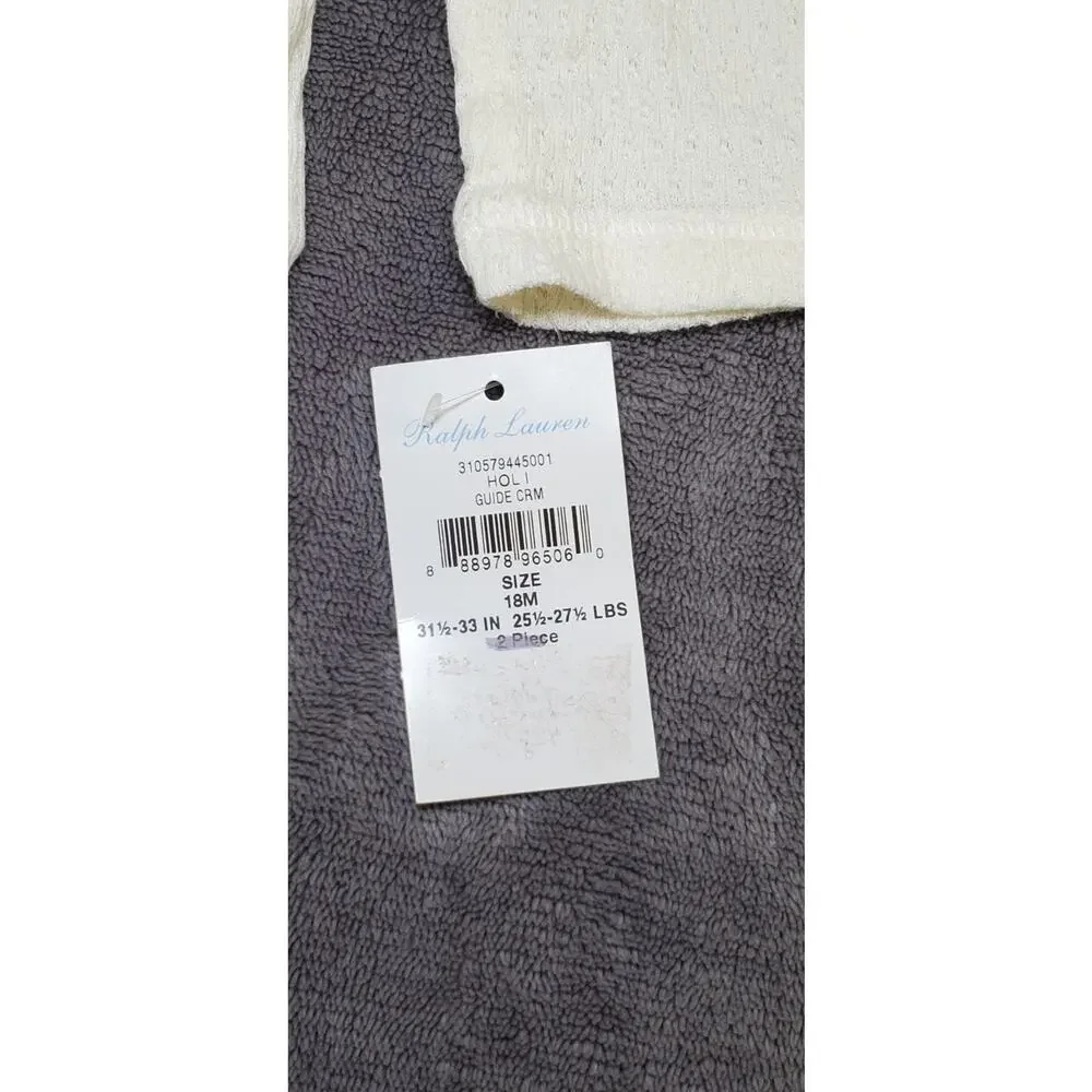 Ralph Lauren Girls Sz 18M Long Sleeve Cream Color Top 1 Piece C28